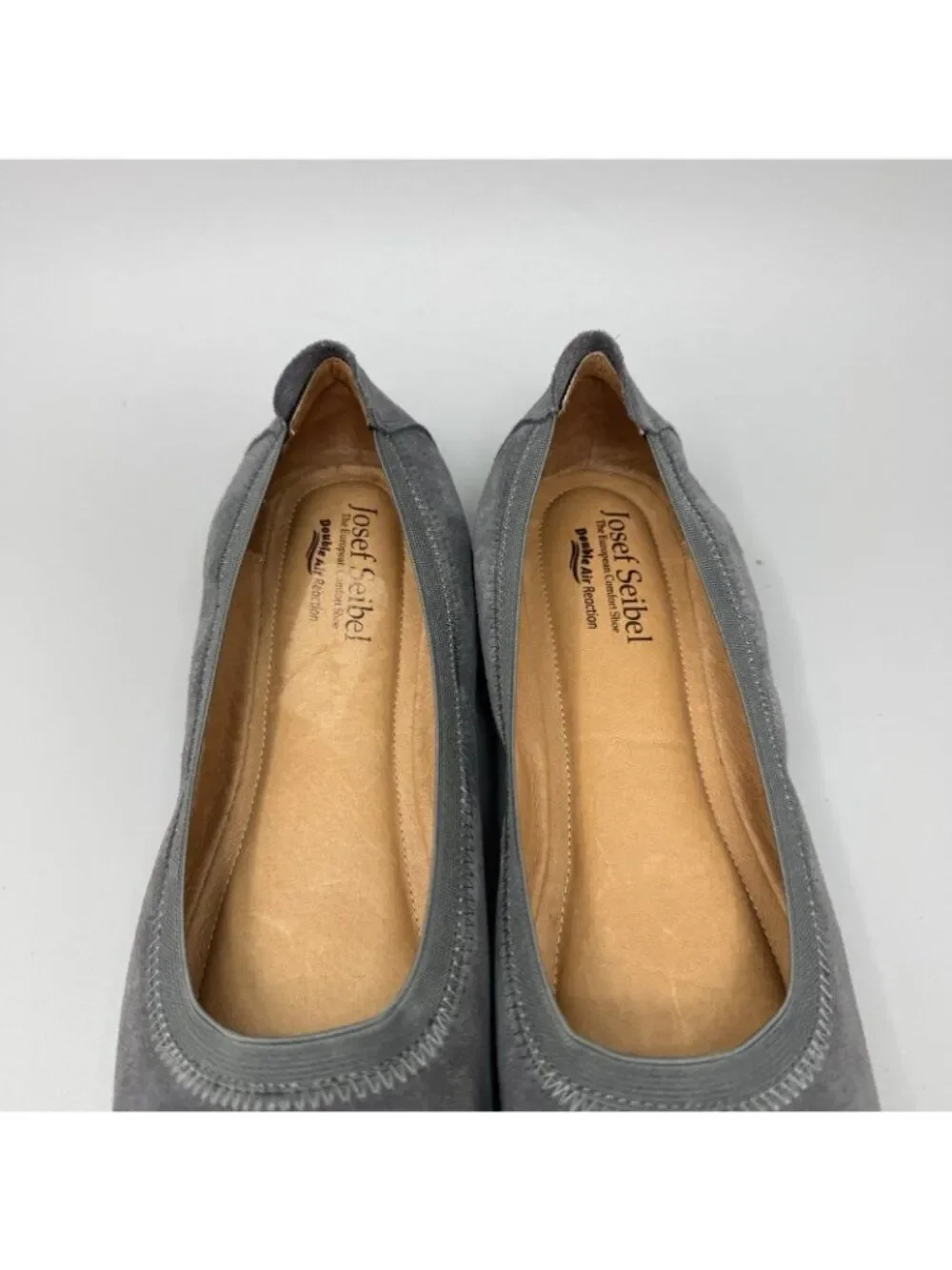 Josef Seibel Womens Pippa Gray Leather Suede Padded Comfort Flats Size 10 US